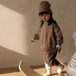 2022 ano novo traje para crianças agasalho casual solto crianças terno do bebê meninas conjunto de roupas primavera roupa esportiva para meninas