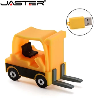 

JASTER cartoon type 64GB flash drive USB2.0 version 4GB 8GB 16GB 32GB 64GB 128GB exquisite small yellow forklift U disk