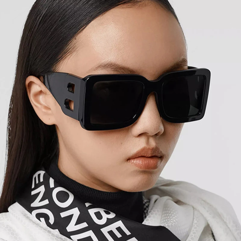 2021 Brand Square Sunglasses Woman Oversized Black Style Shades For Women Big Frame Fashion Sunglasses Female UV400 Glasses