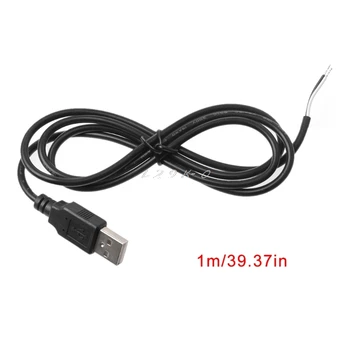 

5V USB 2.0 Male Jack 2 Pin 2 Wire Power Charge Cable Cord Connector DIY 1m Wire