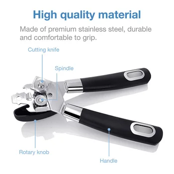 

3 in 1 Multifunctional Can Opener Durable Easy Operation Stainless Steel Opener GQ