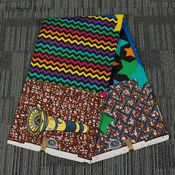 

Lychee Life 1Yard Ankara African Batik Fabric Irregular Square Printed Real Wax Fabric For Diy Party Dress Sewing Crafts