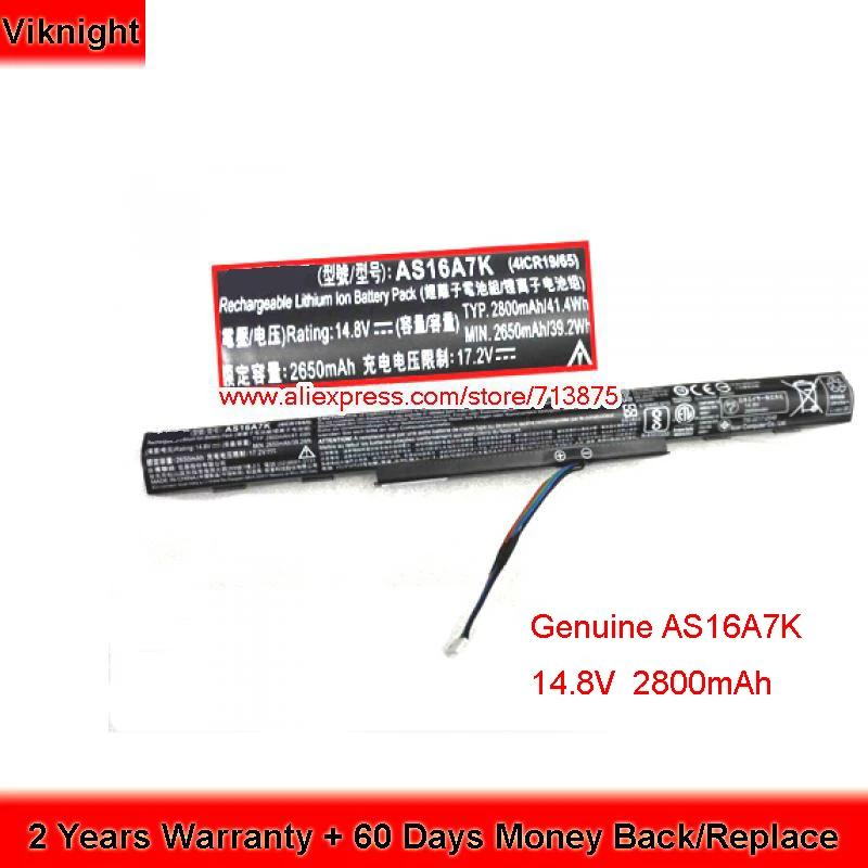 Genuine 14 8v 2800mah As16a5k As16a6k Battery For Acer Aspire E5 E5 475 E5 575g Series As16a7k Laptop Batteries Aliexpress