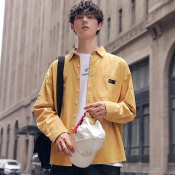 

Cotton Mens Solid Shirt Long Sleeve 2020 Man Korean Fashions Shirt For Men Male Streetwear Spring Cotton Women Shirts Spring