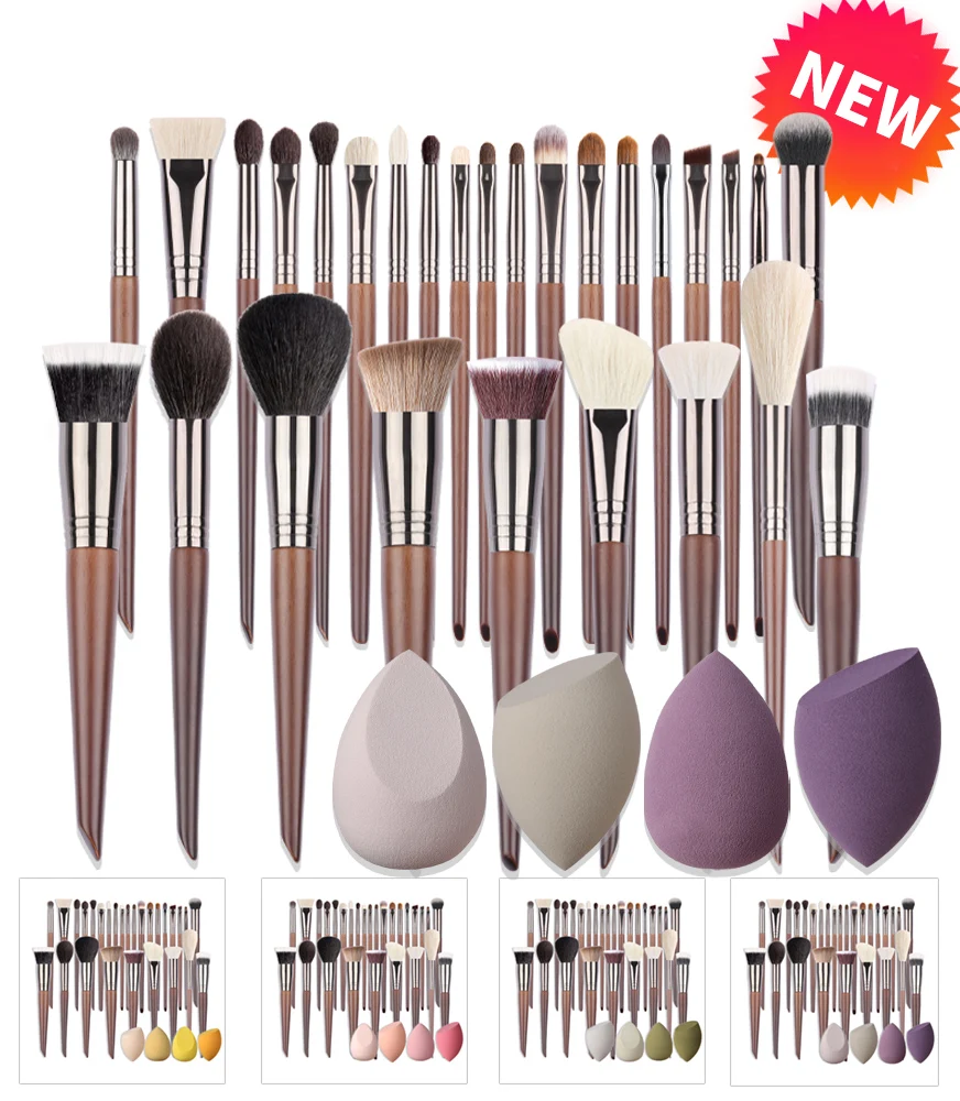 OVW Point Shader Eye Brush Set Horse Hair Tapered Smudge Crease Blending Eyeshadow Brushes Makeup Set brochas de maquillaje 4pcs