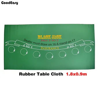 

180*90cm Rubber Black Jack 21Points Baccarat Casino Poker Tablecloth Green Table Mat Board Cloth High Quality