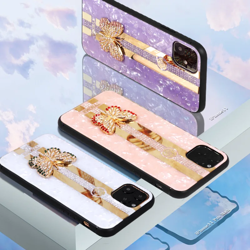 Супер покрытие из закаленного стекла чехол для iPhone 11 Pro Max XS XR 6 6S 7 8 Plus Coque узор чехол для iPhone 8 7 XS XR Тонкий чехол