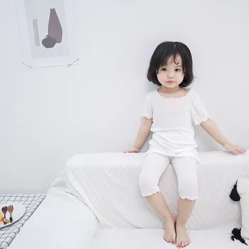 

Girls Pajamas Set 2020 Summer Toddler Nightwear Children Kids Sleepwear T-shirt + Pants 1 To 8 Years Ribbed Toddler Pajamas