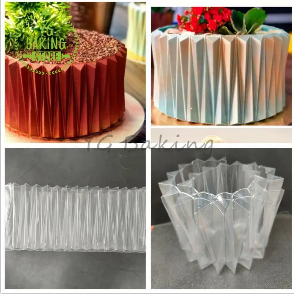 Новый 3D дизайн оригами кружевная боковая рамка для торта Diy шоколадный мусс