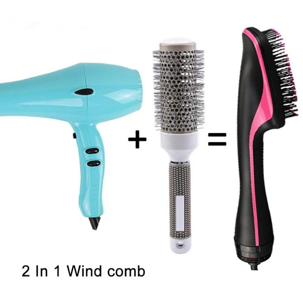 

2 in 1 Salon One-Step Hair Dryers Hot Air Comb Negative Ions Hairdryers Curls & Volumizer Straight Hair Styling Brush Tool