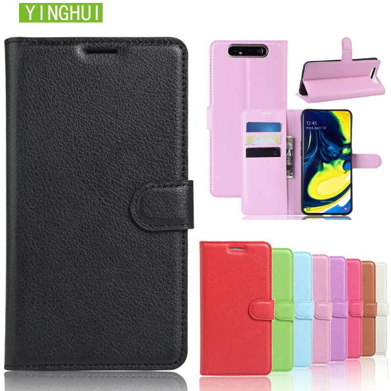 For Samsung Galaxy A80 Case Leather Phone case Flip Cover Stand Wallet Bag Card Holder phone cover bag | Мобильные телефоны и