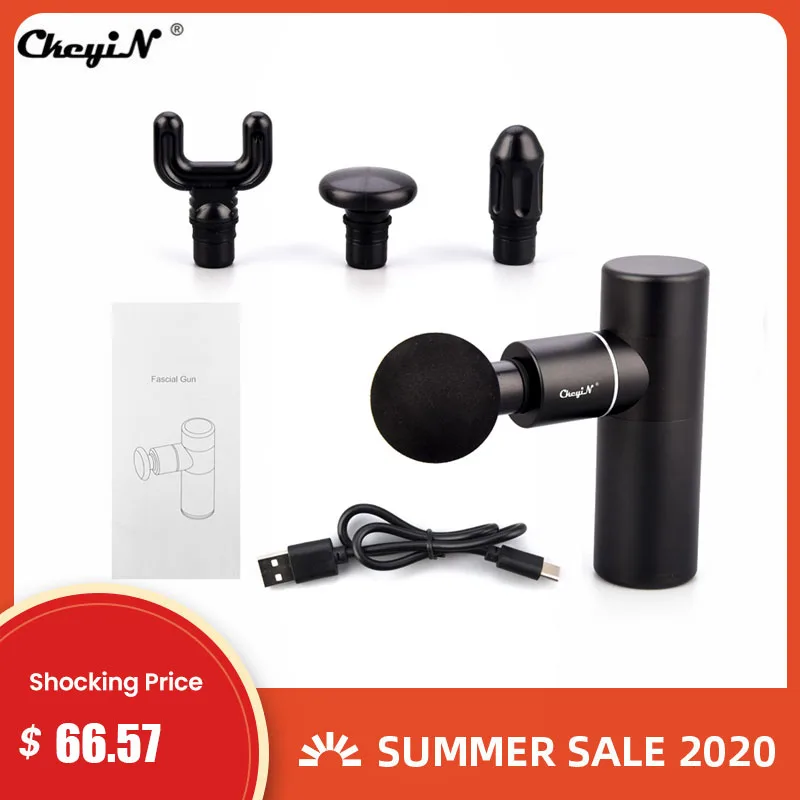 

CkeyiN 4 Heads Mini Massage Gun Deep Fascial Massager Tissue Percussion Full Body Relief for Muscle Ache Pain Tension Fascia gun