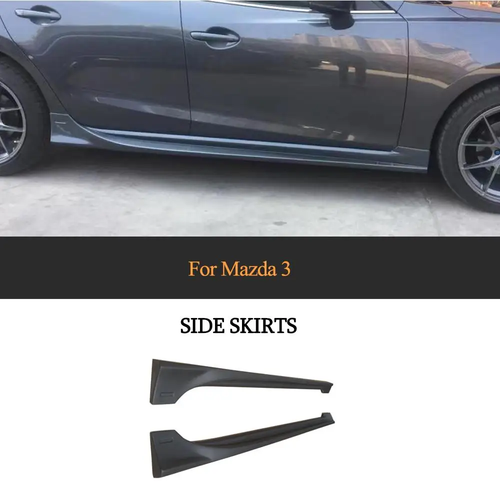 Car Side Skirts Body Kits For Mazda 3 2014 2019 Carbon Fiber Side Door Bumper Skirts Body Kit