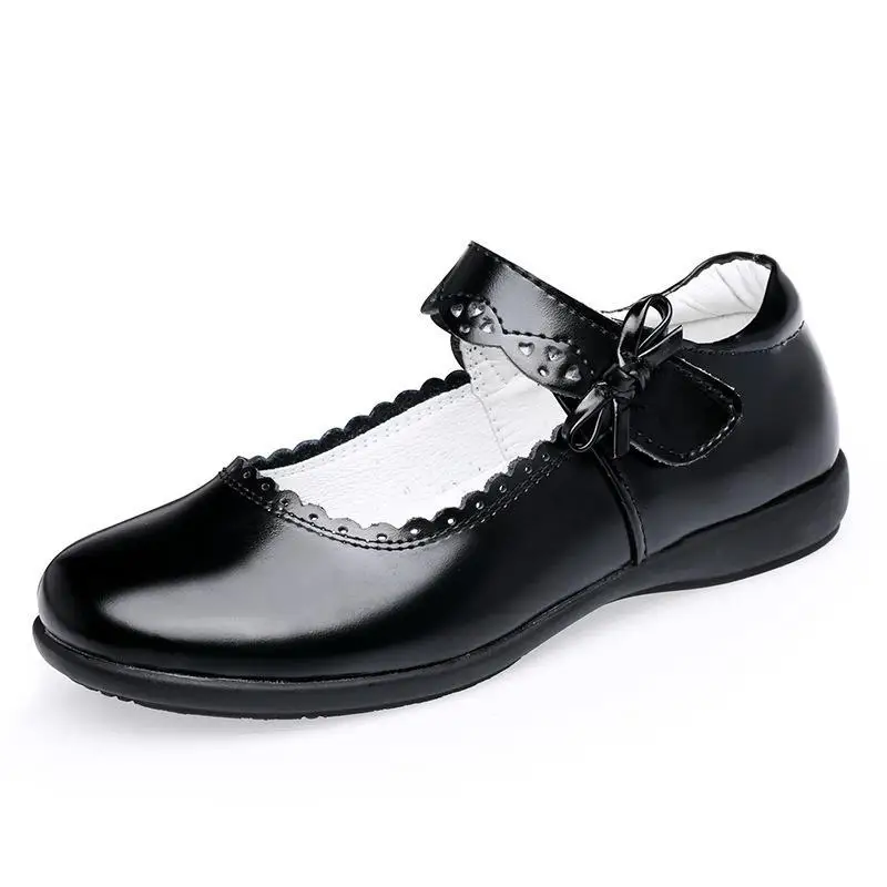 

2020 Girls Leather Shoes Children Girls' Princess Shoes Spring And Autumnnew Black Soft Bottom Student Performance Shoes Girls