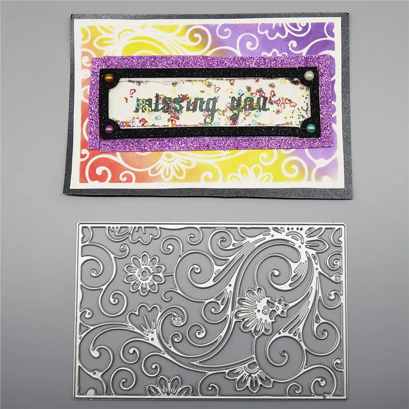 

Naifumodo Flower Frame Dies Background Metal Cutting Dies New 2019 for Card Making Scrapbooking Cuts Decor Stencil Craft Dies