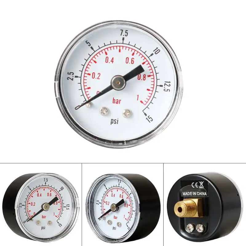 Robuuste Roestvrij Stalen Manometer 0-160 PSI - 2 Inch Wijzerplaat Met 1/8 Inch NPT, Voor Lucht, Water En Brandstof