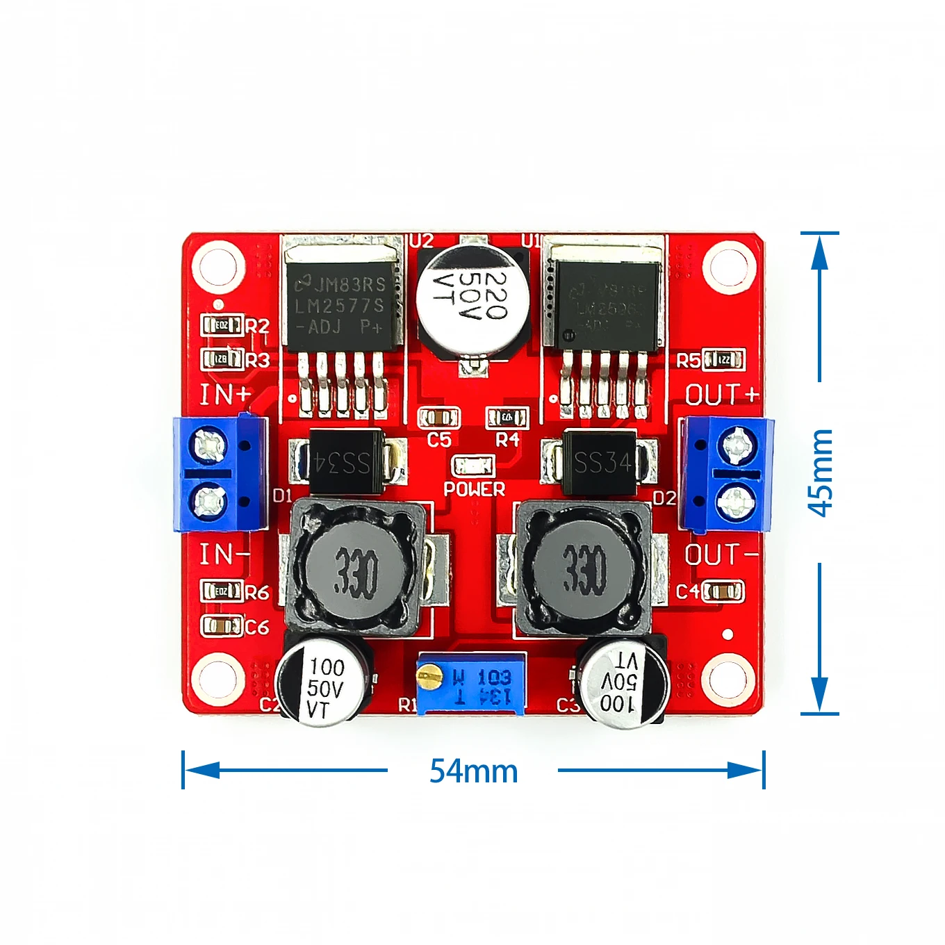 

DC-DC Automatic Voltage Adapter Converter Step Up/Down Module LM2577S + LM2596S