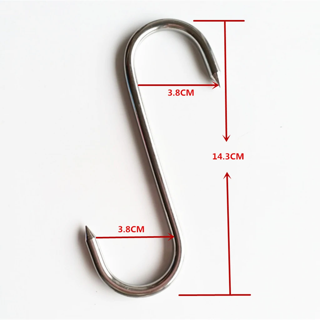 Stainless Steel S Meat Hook Extra Heavy Duty Thick kitchen Meat Tools