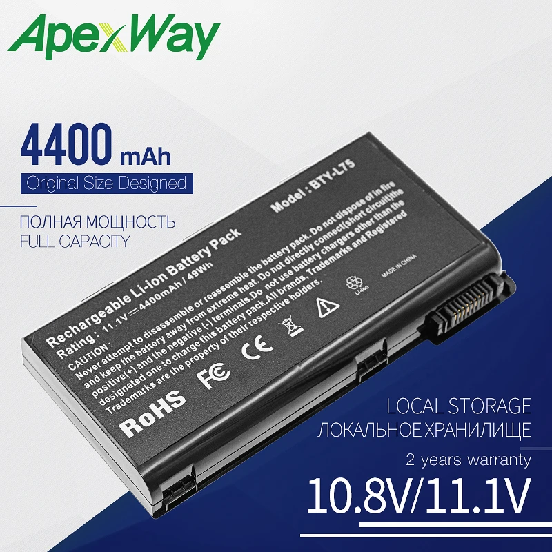 Аккумулятор 4400 мАч для ноутбука MSI 91NMS17LD4SU1 91NMS17LF6SU1 957 173xxp 102|battery trolleys|battery dell latitude