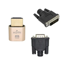 Vga exibição virtual hdmi ddc edid manequim plug sem cabeça fantasma display emulador placa de bloqueio 1920x1080 @ 60hz