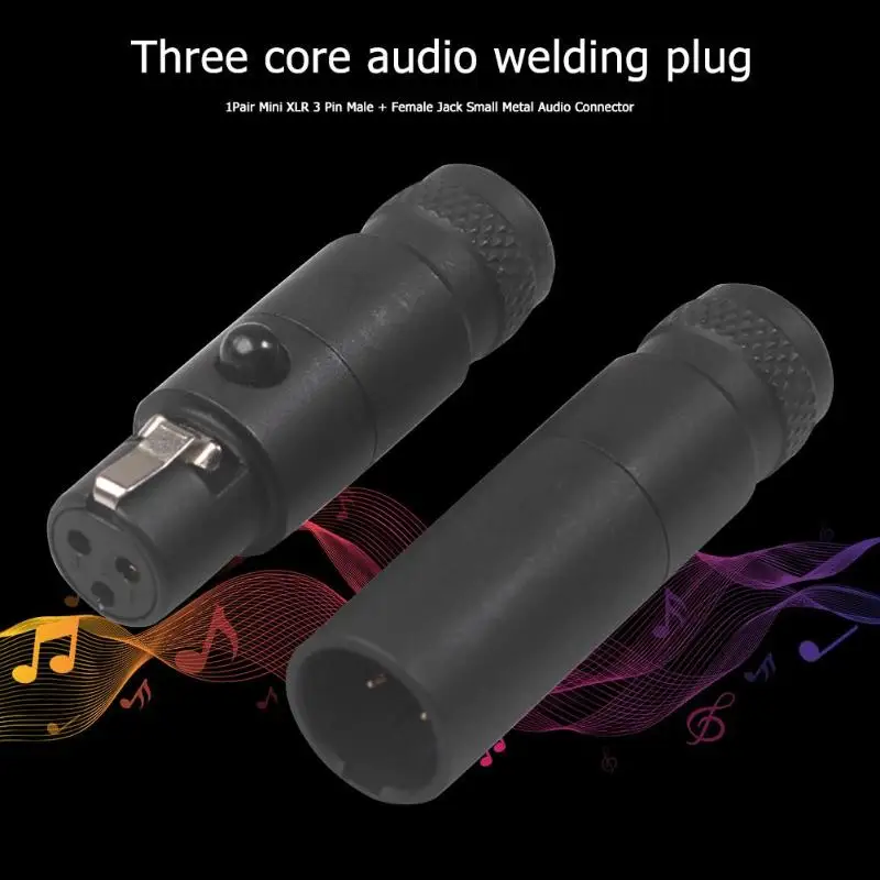 Прочный разъем износостойкий 2 шт. Mini XLR 3Pin микрофон сварочный аудио разъем Мужской Женский Терминалы штекер