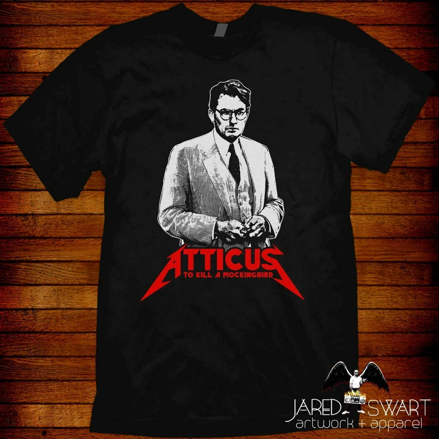 Atticus To Kill A Mockingbird parody T-shirt bookworm reading |