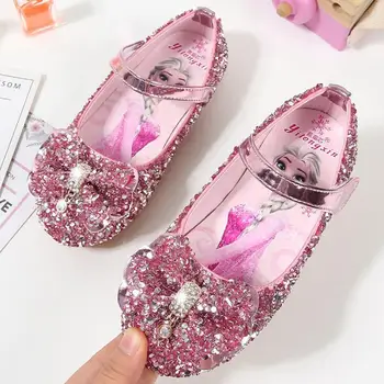 

Diamond Children's Shoes Enfants 2020 Baby Girls Wedding Princess Kids Flat Heels Dress Party Shoes For Girl Pink Blue Silver