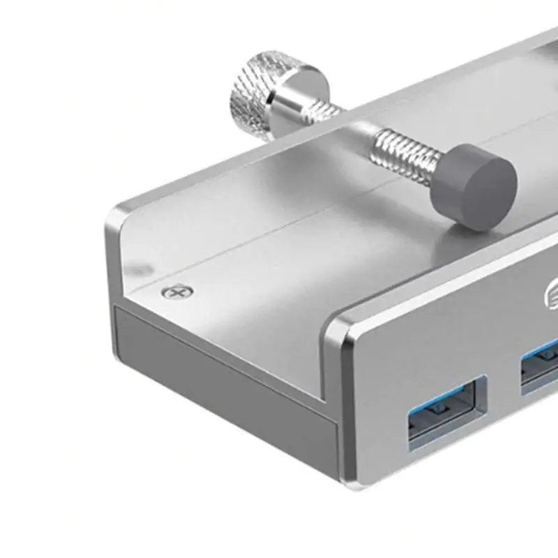 4-Port USB 3.0 Hubs with Android Power Port Adapter Aluminum Alloy Converter Chassis Back Clip Splitter Computer Peripherals