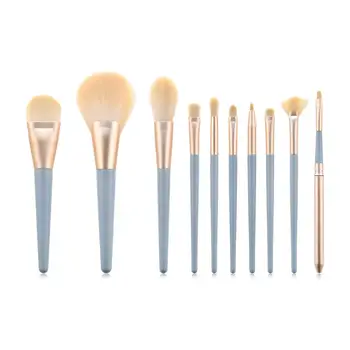 

10 blending brush makup tools kits powder eyebrow eyelash woman cosmetiquero cosmetic makeup beauty appliance cleaner brushes