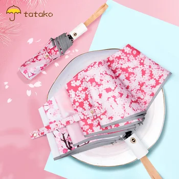 

3 Fold Automatic Women Umbrella Uv Protection Creative High Quality Black Coating Sun Rain Umbrella Ombrelli Rain Gear MM60YS