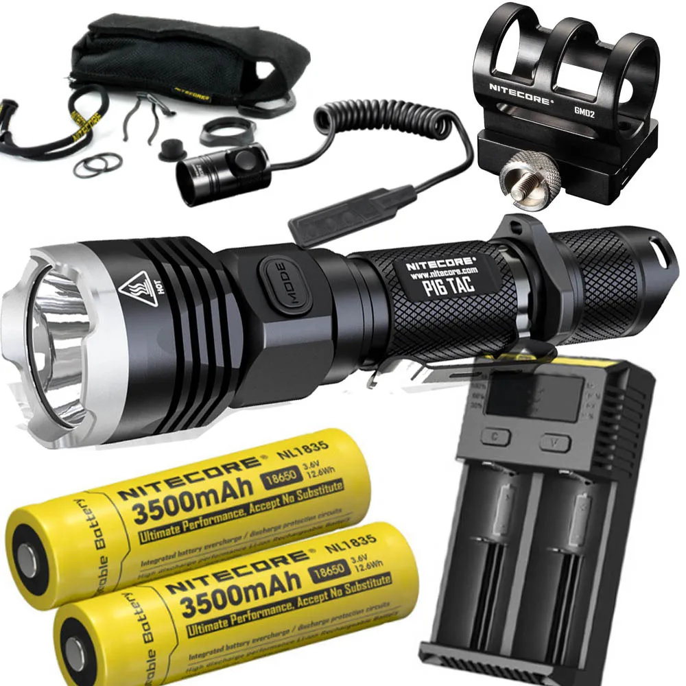 NITECORE P16Tac тактический фонарик CREE XM-L2(U3 Макс 1000 люмен фонарь+ RSW1 GM02+ 40 мм NFR40 NFB40 NFG40 NFD40 - Emitting Color: 2X1835 I2 RSW1 GM02