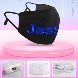 Led Face Mask LED Luminous Face Mask Wireless Bluetooth Control DIY Personalized Scrolling Message Display Board Anti-Dust Mask