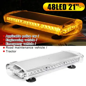 

Universal Car Emergency Amber Double Side Flashing Strobe Lamp Work Light Bar 48 LED Vehicle Warning Light Assembly Signal Light