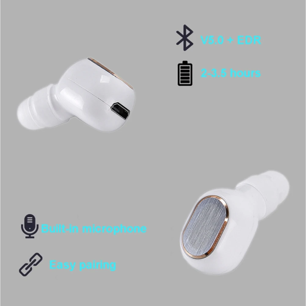 Беспроводные наушники TWS с Bluetooth 5.0 спортивные 3D стерео звук вкладыши портативный