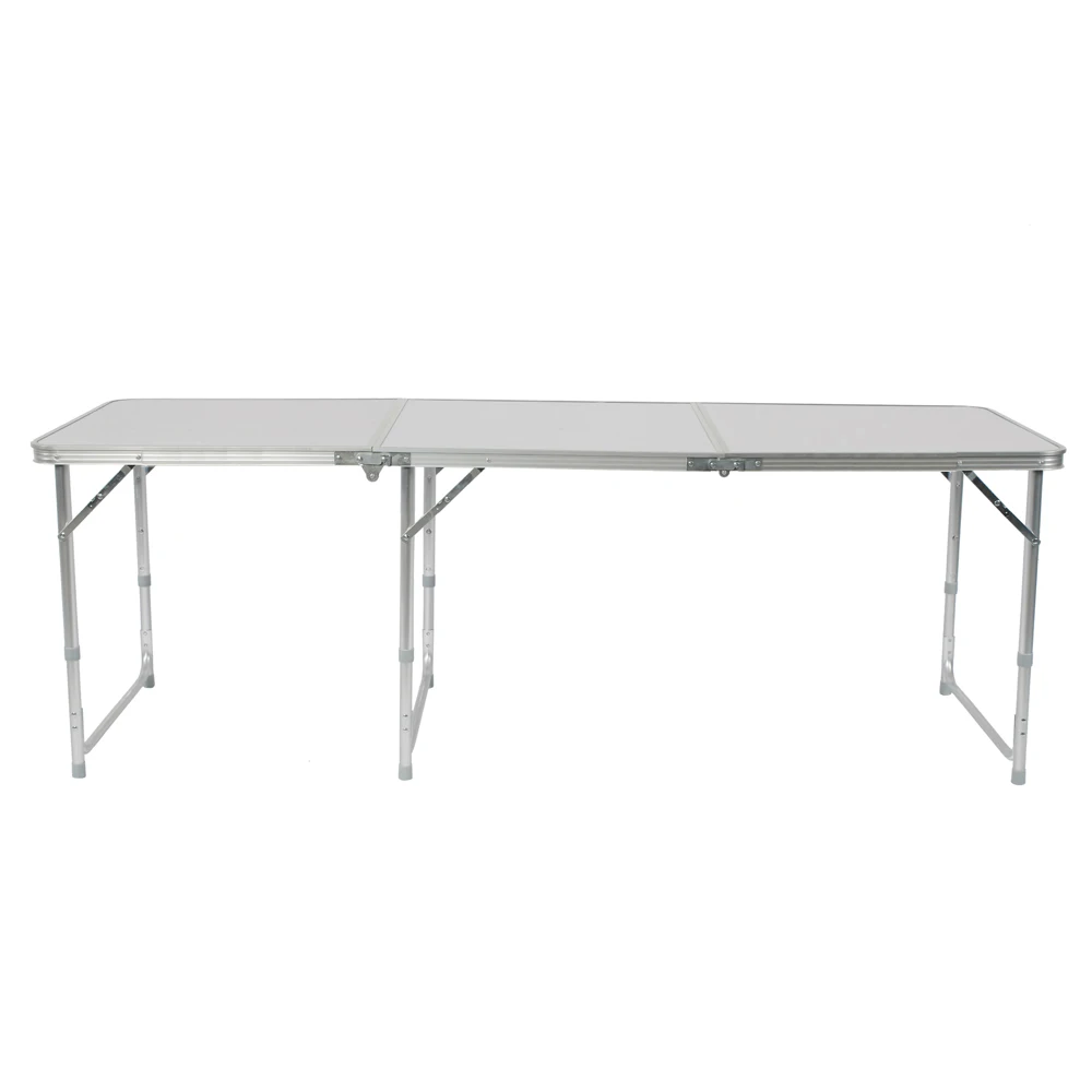 Складной стол из алюминиевого сплава 180x60x70 см Регулируемый складной белый для