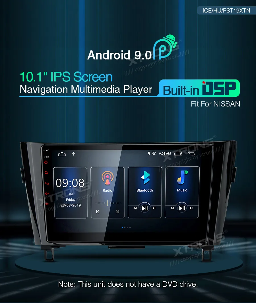 XTRONS 10,1 ''ips Android 9,0 DSP Автомобильный мультимедийный стерео радио плеер для Nissan X-Trial(T32) Qashqai Rogue gps OBD NO DVD