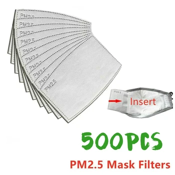 

500pcs PM2.5 Anti Dust Disposable Mouth Cover Pads Replacement Filter Activated Carbon Pad for Adults Kid Mouth Face Mask Masks
