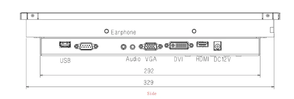 1" HDMI TFT montor с ИК сенсором, открытая рамка, 2-6 касаний, встроенный тип, 1024*768, 250 нит, OB150-IBF03