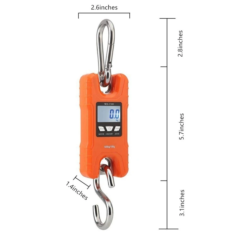 Мини-Крановые весы портативные 500 кг/1000 фунтов сверхмощные цифровые подвесные весы ЖК-дисплей с подсветкой для домашнего фермерского рынка Fis