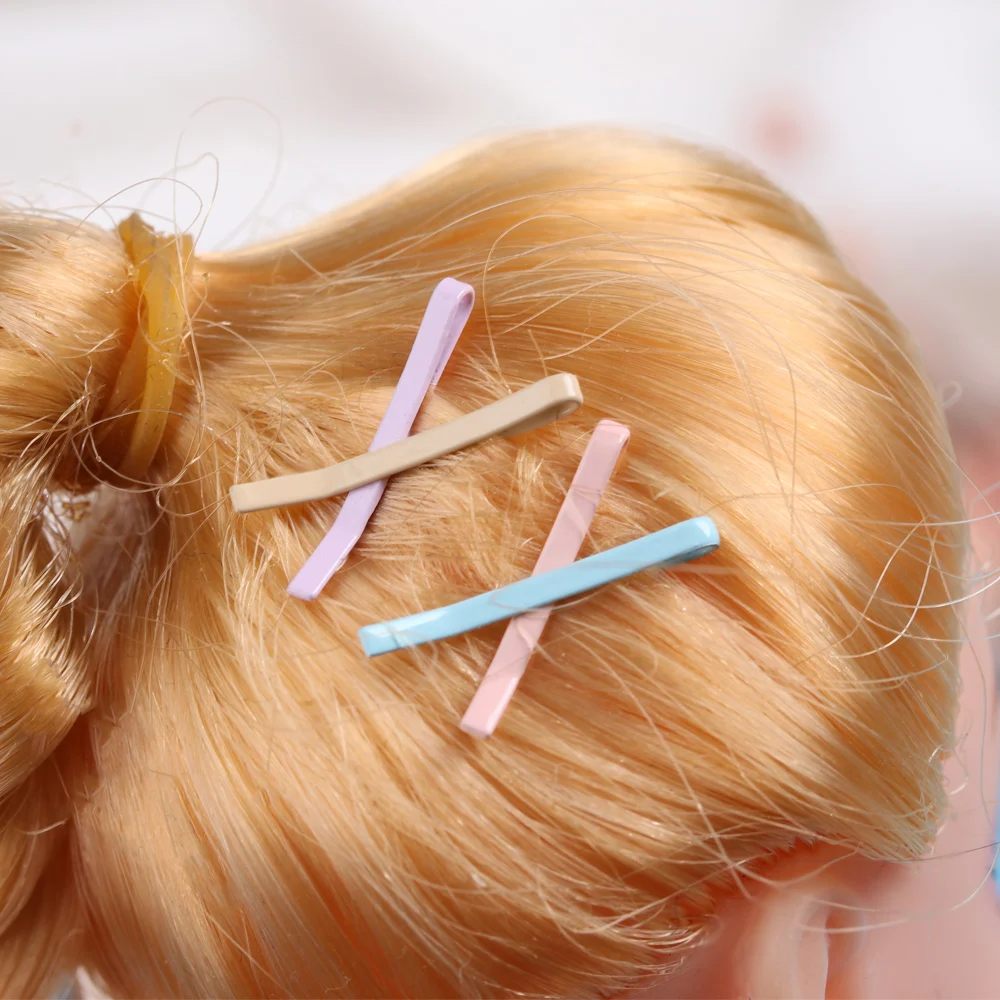 Doll Accessories 10Pcs 1.1/1.5CM Doll Mini Hair Clip Metal Headclip Cute Doll Hairpin Headwear Girl Birthday Gift Children DIY
