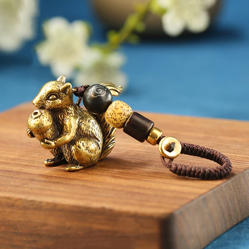 Cute Squirrel Nut Keychain Pendant  (1)