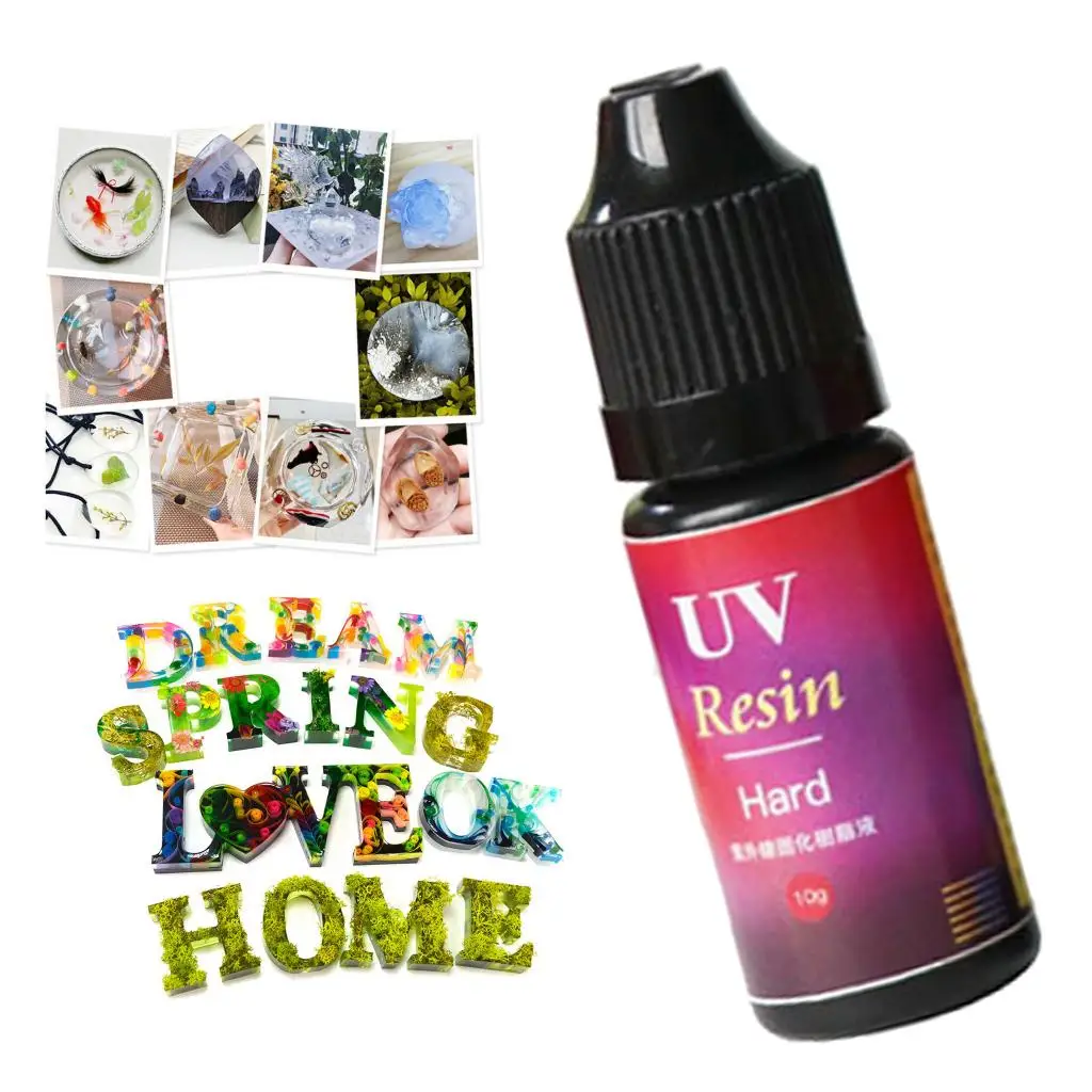 10g Ultraviolet Resin Curing Solution, DIY UV Quick-Drying Sunlight Activated Hard DIY Manual Curing for Pendants Necklace Mould