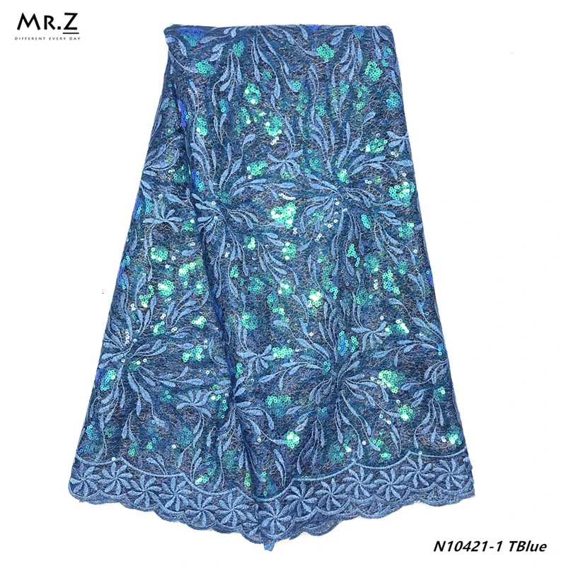 

Mr.Z 2019 High Quality French Mesh Lace Fabric Latest African Tulle Lace Fabric With Sequins For Nigerian Women Dress Party