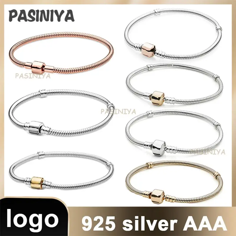 

2 S925 Sterling Silver Bracelet With Logo Classic Temperament Simple Jewelry Send Girls Birthday Holiday Gifts