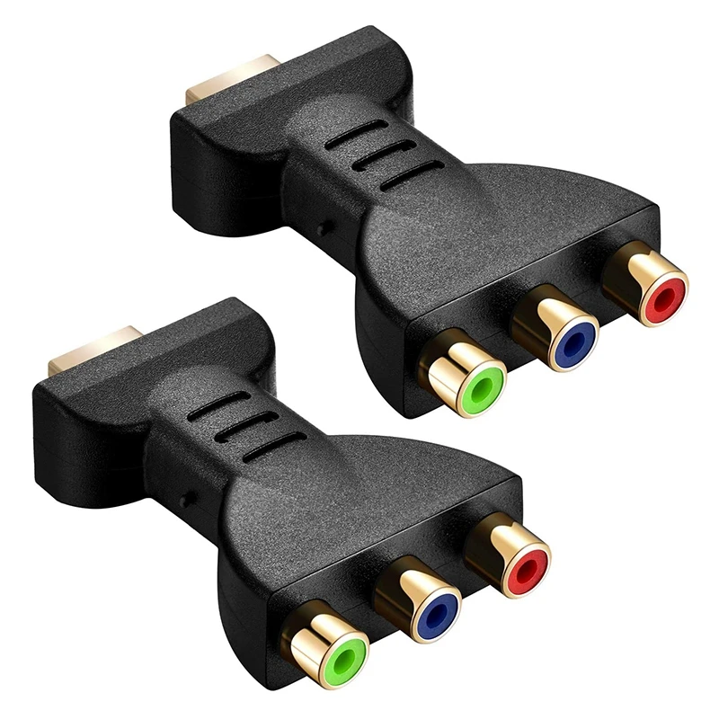 

2 PCS HDMI Male to RCA Adapter AV Video o Converter Adapter to 3 RCA Component Converter Gold Plated Adapter