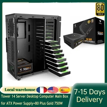 Tour de 14 disques durs, boîtier principal pour ordinateur de bureau, serveur, ATX Power Supply 80 Plus, puissance 700W