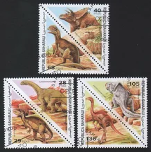 6 sztuk zestaw Sahara Post znaczki 1997 prehistoryczne dinozaury trójkątne używane Post oznaczone znaczki pocztowe do zbierania tanie tanio CN (pochodzenie)