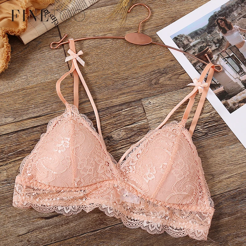  Lace Floral Bralette Sexy Wireless Bra For Women Padded Bra Soft Underwear Top Female Lingerie Push