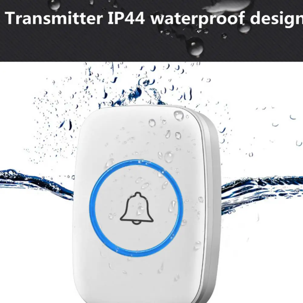Wireless Doorbell A10 Waterproof 300m Remote Door Chime Plug-in Button Ring Alarm