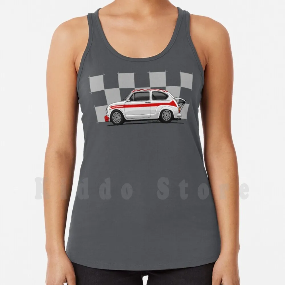 My Classic 600 850 Tc Disegno Con Bandiera A Scacchi Sfondo Canotte Gilet Senza Maniche Fiat Abarth 850 Tc 1000 600 Auto